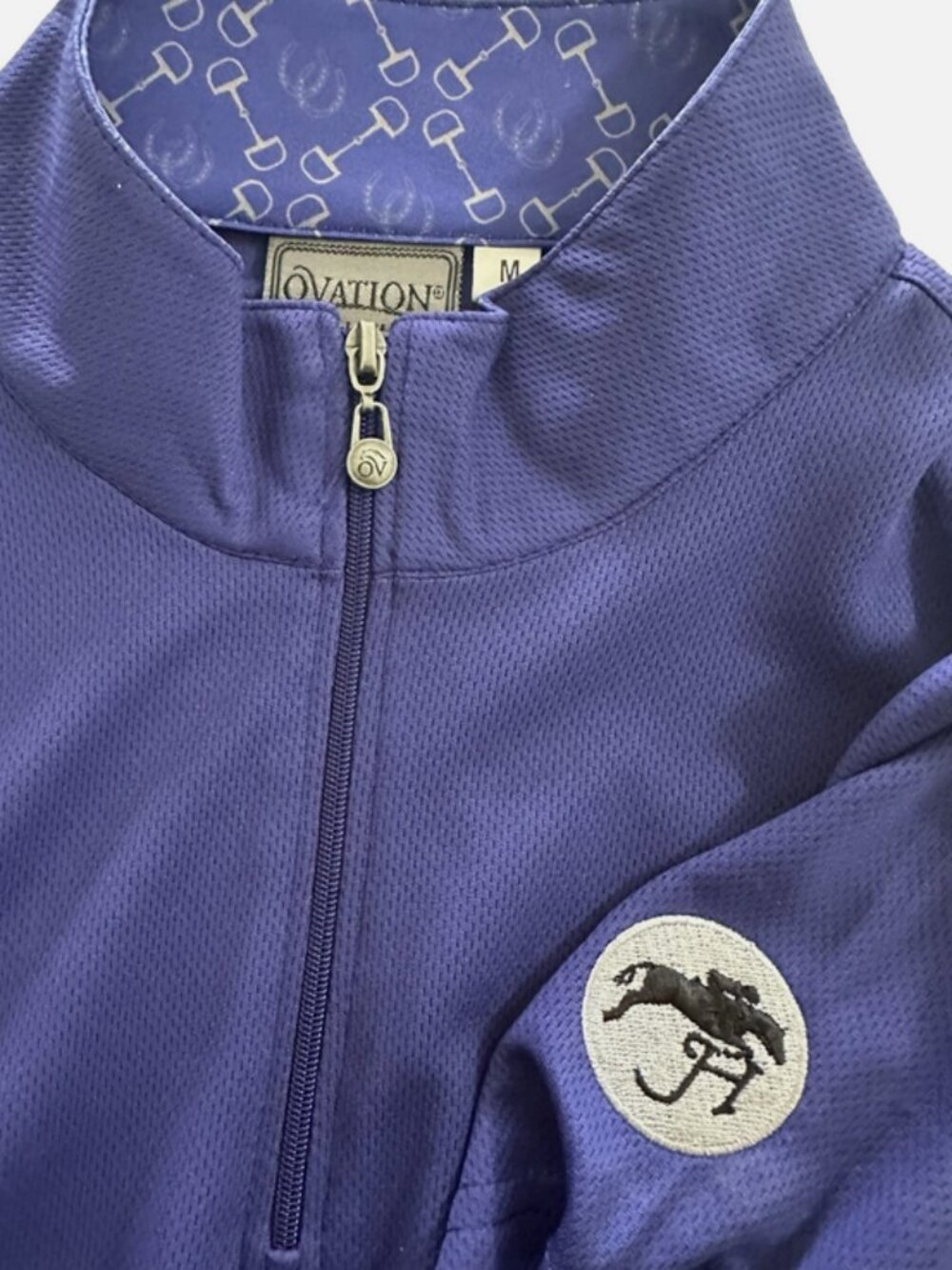 Ovation Blue Schooling Shirt Size Medium Equestrian Horse